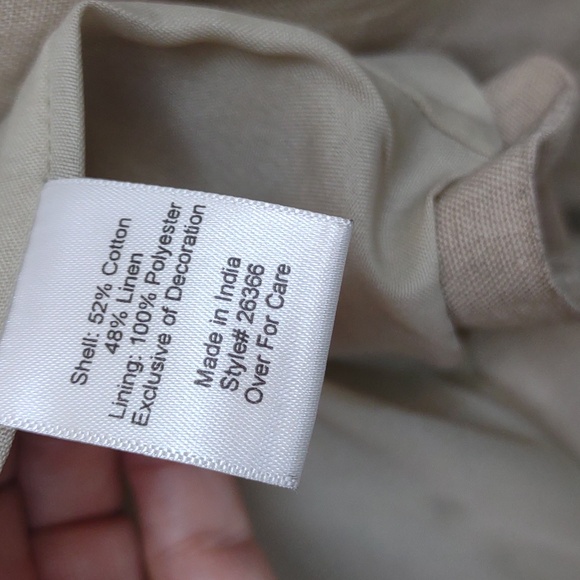 TravelSmith Applique Embroidery Trapunto Open Front LinenCotton Lined Jacket New - Picture 11 of 14